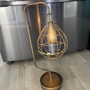 Gold Wire Cage Table Lamp
